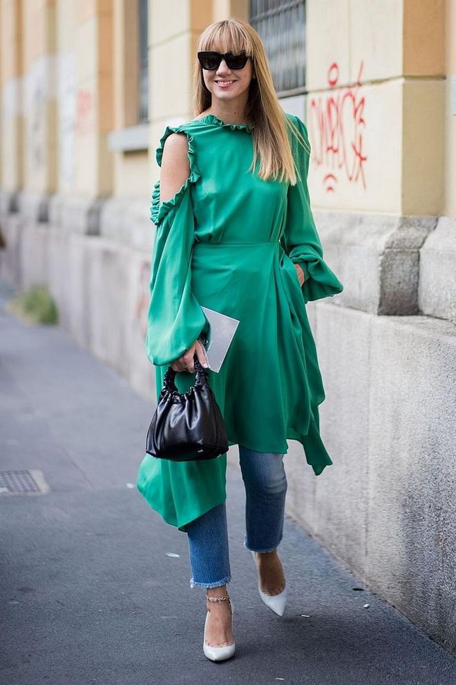 The trend works best with statement dresses, so opt for frocks with cut-out detail or exaggerated sleeves and then keep the rest of the ensemble simple. Photo: Getty 