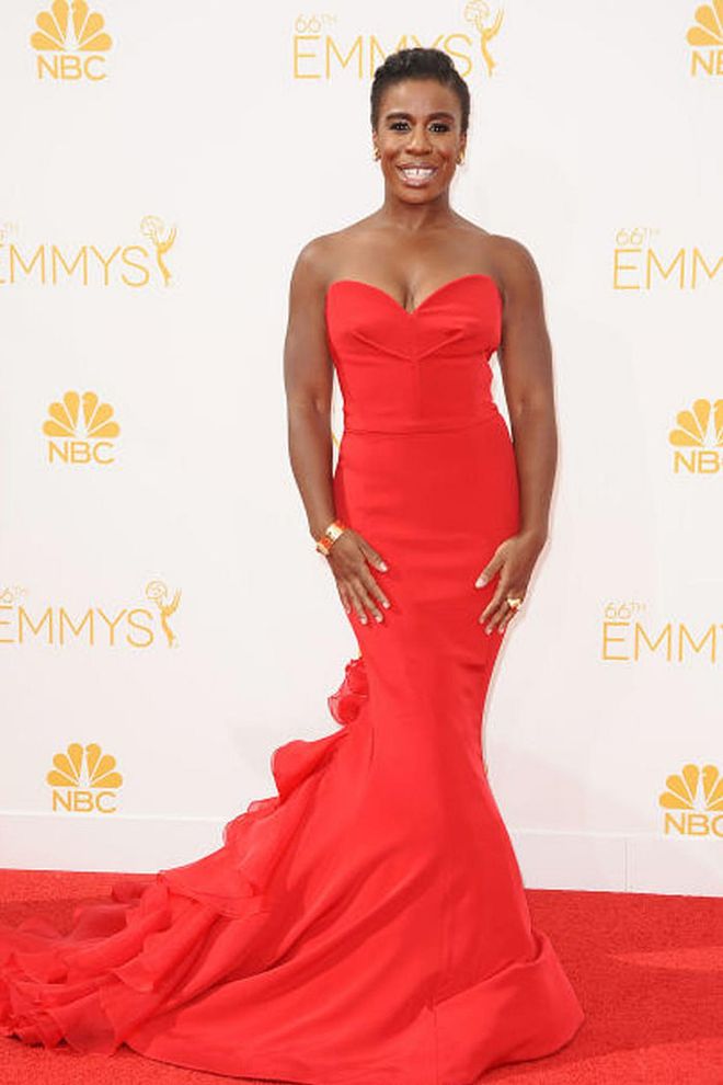 Actress Uzo Aduba's portrayal of Suzanne has been so lauded, she won Emmy Awards for Outstanding Guest Actress in a Comedy Series and Outstanding Supporting Actress in a Drama Series. Plus, she's got incredibly glamorous style.