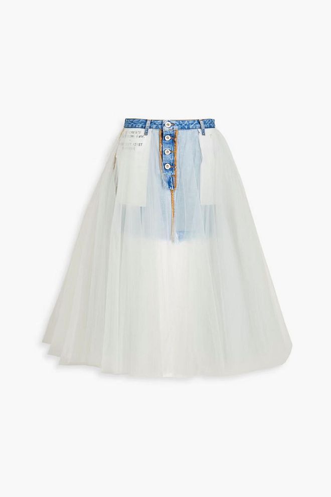 Layered Tulle And Denim Midi Skirt, $404, Ben Taverniti™ Unravel Project at The Outnet
