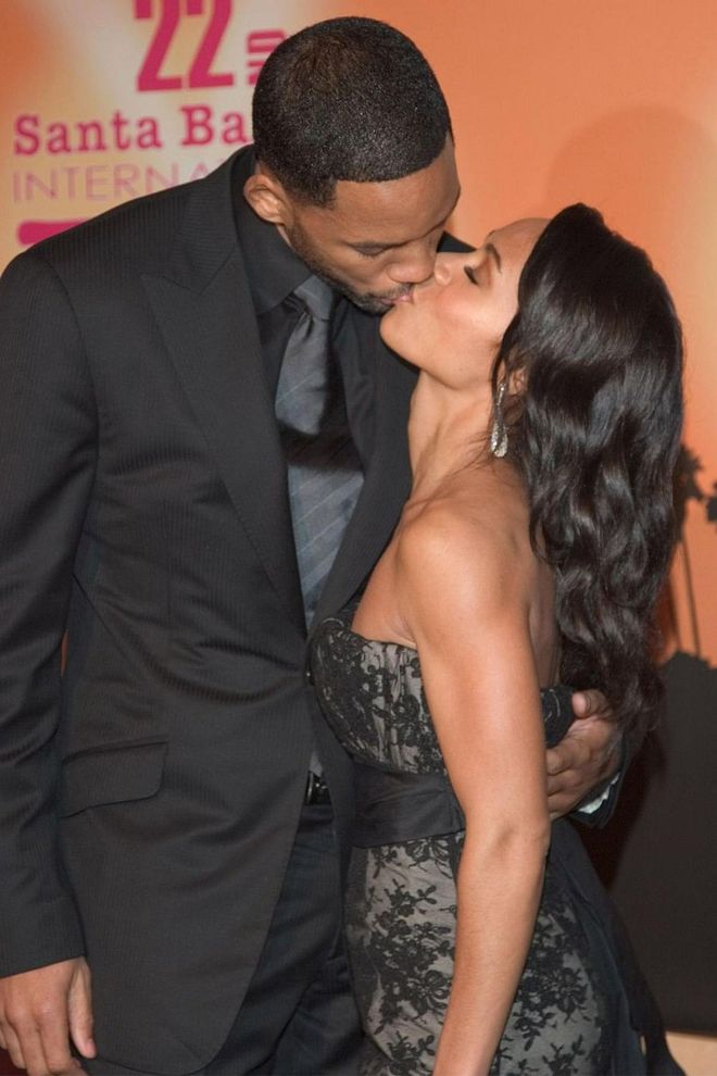 Jada Pinkett and Will Smith have been together since 1997, which means they’ve had more than a few opportunities to spice up the red carpet with PDA. In 2007, the coupled stopped for a quick makeout sesh while walking into the 22nd Annual Santa Barbara Film Festival. Photo: Getty