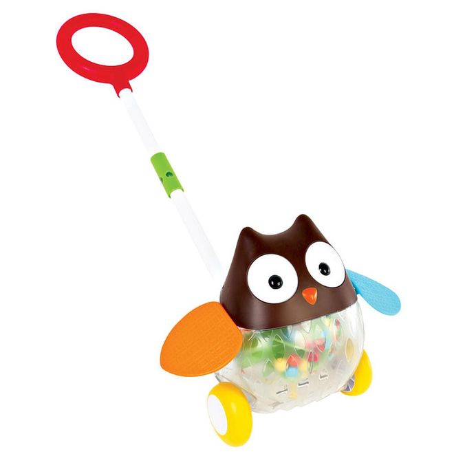This push toy will encourage your little one to keep moving. As soon as your tot starts to push this owl, its wings flap and the beads in its tummy create a tinkling sound.