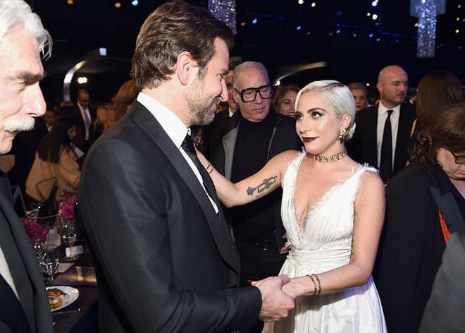 Get you someone the way Lady Gaga and Bradley Cooper look at each other.
Photo: Getty