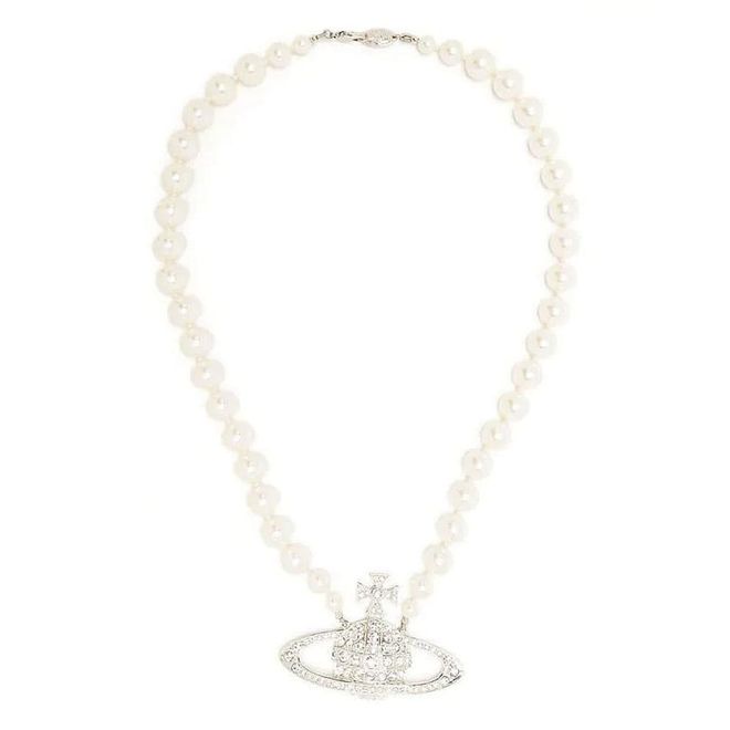 Imogene Orb-Plaque Pearl Necklace, $354, Vivienne Westwood at Farfetch