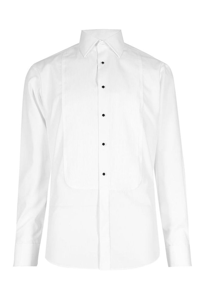 Pure Cotton Pleated Dinner Shirt, $159.90
