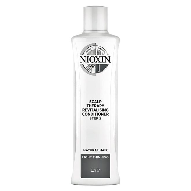 You’ll be glad to know this bestows moisture, balance and volume because the last thing we want is for a conditioner to weigh down fine strands like a midday slump.

Scalp Therapy Revitalizing Conditioner, $24, Nioxin