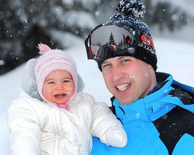 The Duke of Cambridge with Princess Charlotte on March 3, 2016. Photo: Getty 