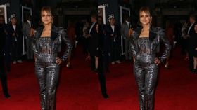 Halle Berry Wears an Edgy Metallic Suit for the Bruised Premiere in LA