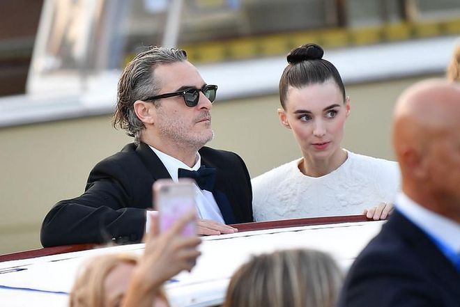 Joaquin Phoenix and Rooney Mara arrive at the 76th Venice Film Festival on August 31, 2019. (Photo: Jacopo Raule/Getty Images)
