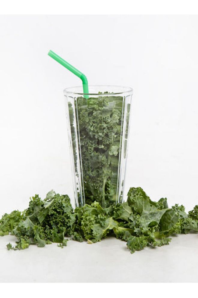 In season starting in midsummer, kale is already every healthy person's salad staple. But the  nutrient-dense green can also add a solid dose of fiber to a Greek yogurt-based smoothie. This combo makes a super-filling and refreshing summer snack that fends off urges to reach for higher-calorie snacks, according to Zidenberg-Cherr. 