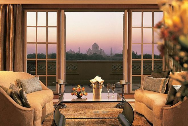 The Taj Mahal is a mere 600 meters from the Oberoi Amarvilas, whose massive Kohinoor Suite gazes directly at the iconic monument. From 24-hour butler service to a walk-in rain shower that opens onto a private sun terrace, there’s one feature that guests should skip: Blackout curtains. Photo: Oberoi Hotels
