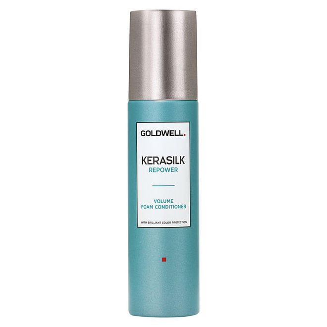This airy formula, with ingredients like keratin and elastin, adds body and fullness to fine and limp hair, while strengthening and smoothing at the same time. An added bonus: The creamy, lightweight foam texture doesn’t weigh down locks at all.

Repower Volume Foam Conditioner, $46, Goldwell Kerasilk