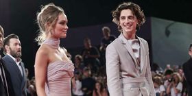 Lily Rose Depp and Timothee Chalamet at Venice Film Festival