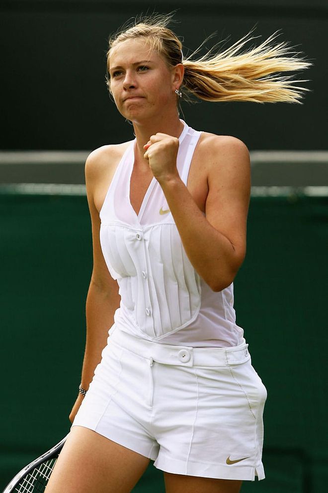 Then came the bevy of beauties, from Anna Kournikova to Maria Sharapova, and so began the mini-skirt revolution on the tennis courts. In the noughties, tops came laced, spliced and with cut-outs—In 2008, Sharapova lost the title on court but was talked about in fashion circles for her tuxedo top. Photo: Getty