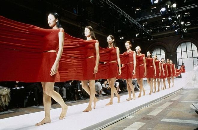 Japanese designer Issey Miyake broke new ground when he created A-POC (“A Piece of Cloth”), an early computer program designed to take fabric rolls and create clothing without leaving many scraps. “It helped reduce waste,” said Antonelli. Photo: Yasuaki Yoshinaga