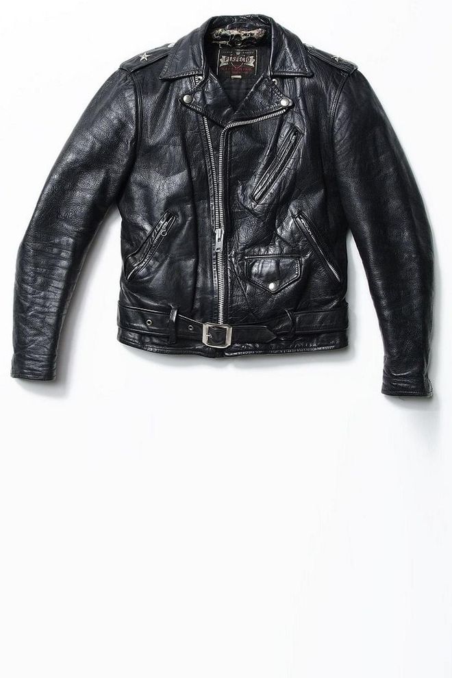 The iconic leather jacket was first created by New York designer Irving Schott, of Schott NYC, in 1928. The first jacket ever to have a zipper, it took off in the 1950s after being popularized by Marlon Brando and later, The Ramones. “It basically defined the myth of the biker,” said Antonelli. Photo: Schott NY