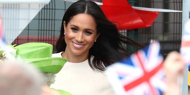 Duchess Meghan is all smiles. Photo: Getty