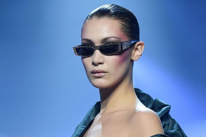 The '80s just won't end—at least as runway beauty is concerned. Draping had another moment on the Alexandre Vauthier, as seen on model Bella Hadid.