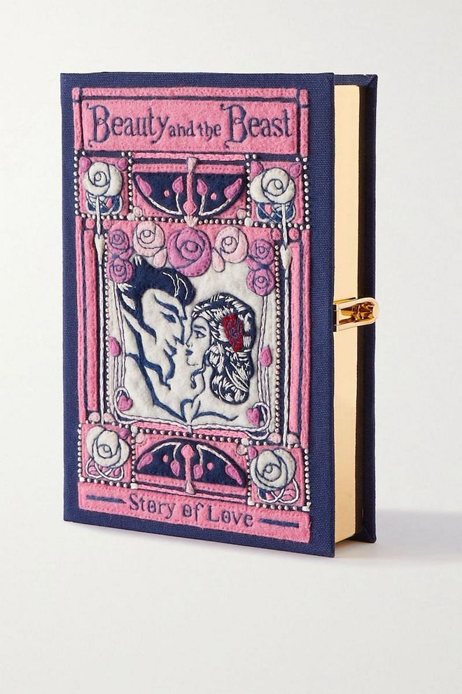 Beauty And The Beast Embroidered Appliquéd Canvas Clutch, $1,542, Olympia Le-Tan at Net-a-Porter
