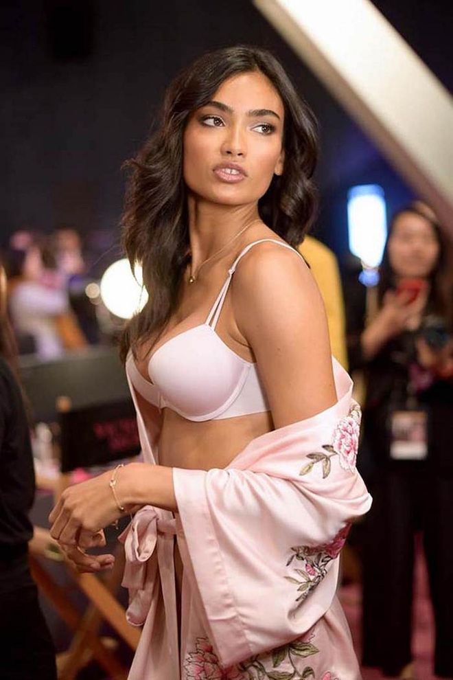 Kelly Gale backstage at the 2017 Victoria's Secret Fashion Show.