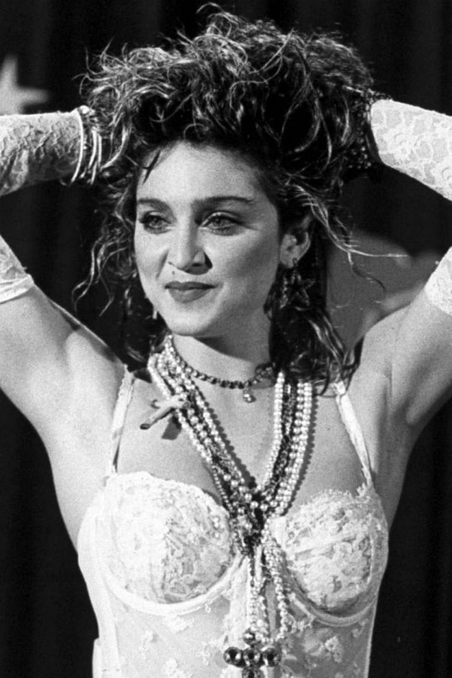 Madonna's permed hair was one of the most iconic elements of her legendary Like a Virgin VMA performance.

Photo: Getty