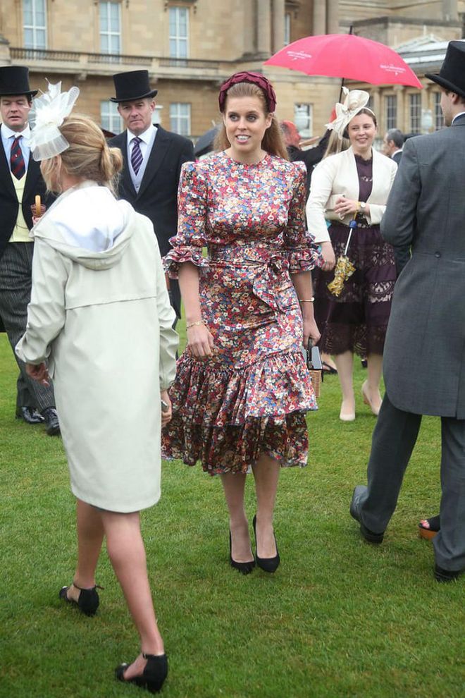 Princess Beatrice at a garden party hosted by the queen.
Photo: Getty