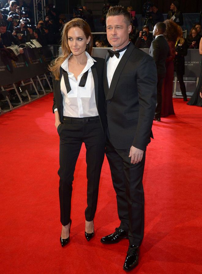 Brangelina proved to be a pair at the 2014 British Academy Film Awards, when they sported matching suits!