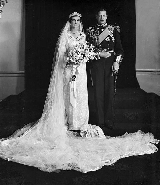 Princess Marina was given this diamond fringe tiara by the City of London on her wedding day, when she married Prince George, Duke of Kent. The tiara has since earned the name Kent City of London Fringe Tiara, and has also been worn by Marina's daughter, Alexandra, and daughter-in-law Marie-Christine on their wedding days.