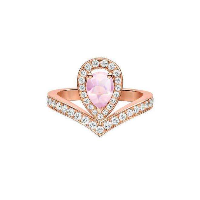 Pink gold, rose quartz and diamond, $9,900