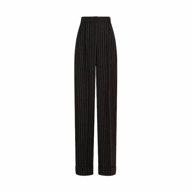 Pinstripe Straight-Leg Trousers, $1,450, Dolce&Gabbana at Farfetch
