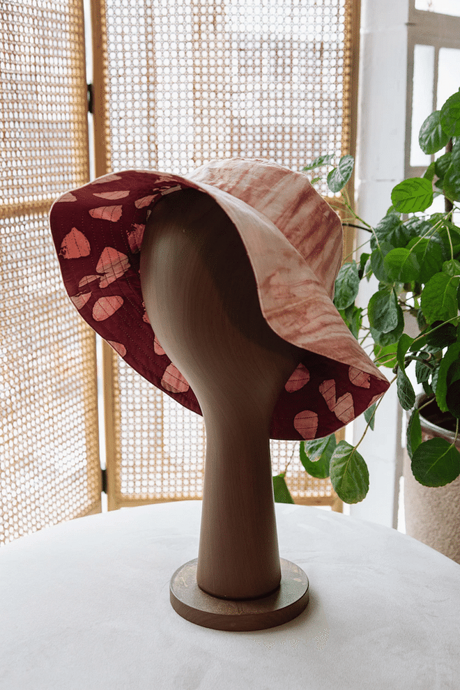 Reversible Bucket Hat in Rose, $45, FERN at ZERRIN