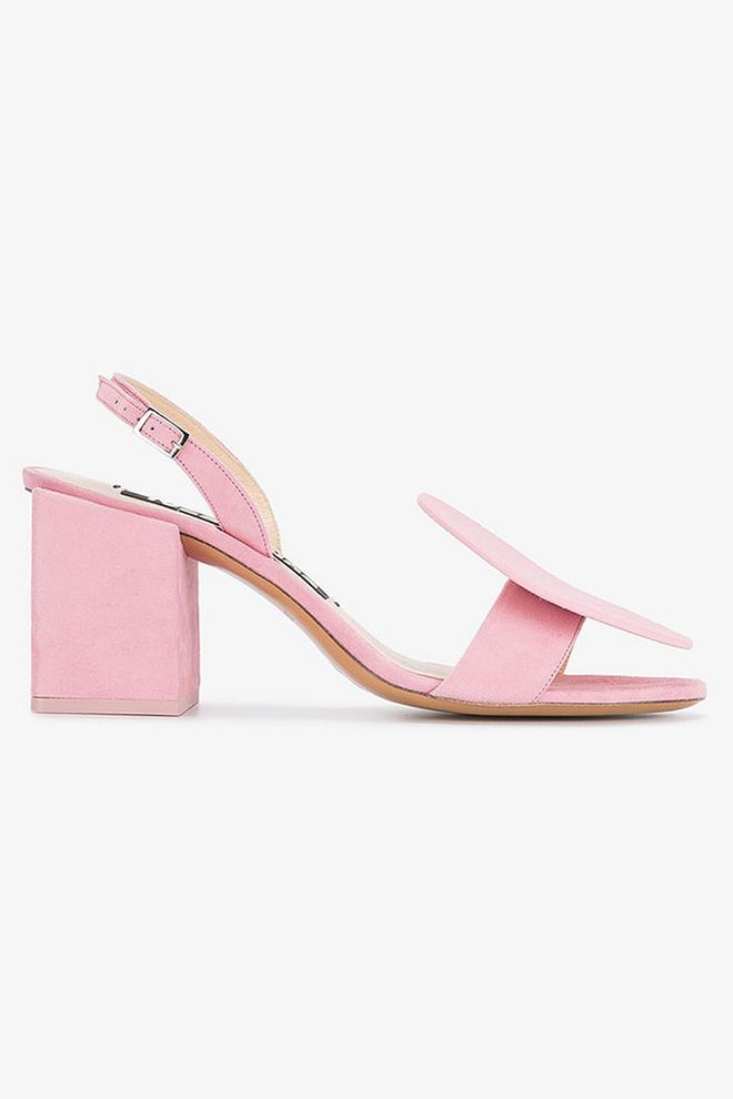 Jacquemus' suede pastel pink block heels might be gloriously impractical for British autumn/winter, but when they look this good, who could resist?
Geometric shoes, £380, Jacquemus at Browns Fashion.