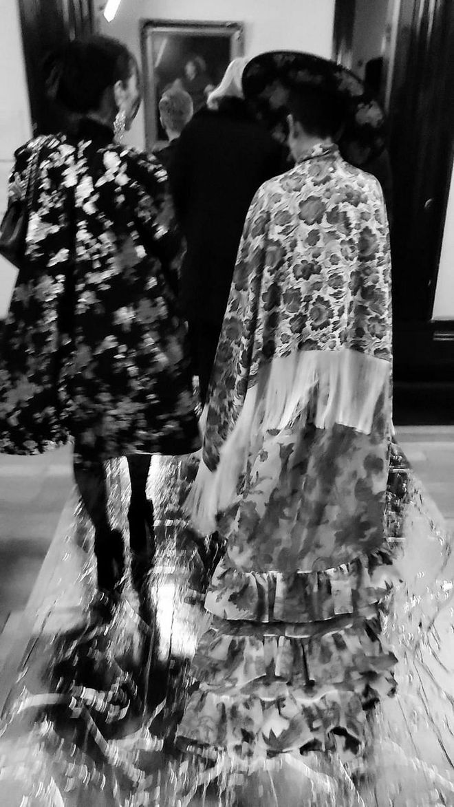 Our homage to a Cecil Beaton photograph. We're dubbing this Two Women Leaving The Erdem Show (2020).