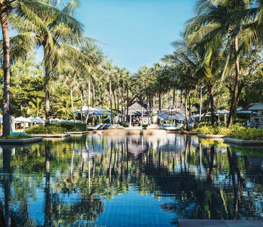 The beautiful inviting emerald waters of the main pool where you can lounge all day in the cabanas sipping cocktails, or hop across to the beach just beside the gardens. 