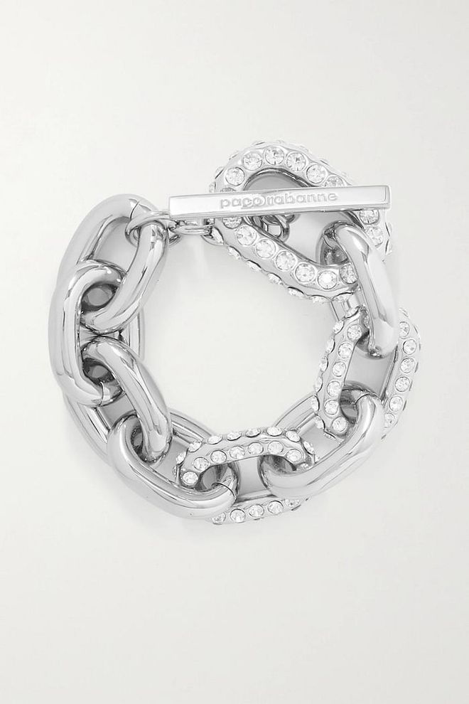 Silver-Tone Crystal Bracelet, $505, Paco Rabanne at Net-a-Porter