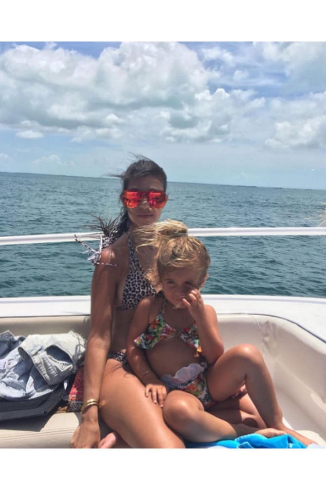 Kourtney Kardashian and daughter Penelope Disick have a mother-daughter moment while vacationing in Florida. Photo: Instagram