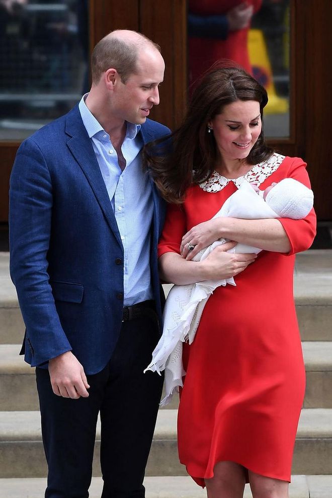 William and Kate introduce their third child, Prince Louis, to the world on April 23 at St. Mary's Hospital in London.

Photo: Getty
