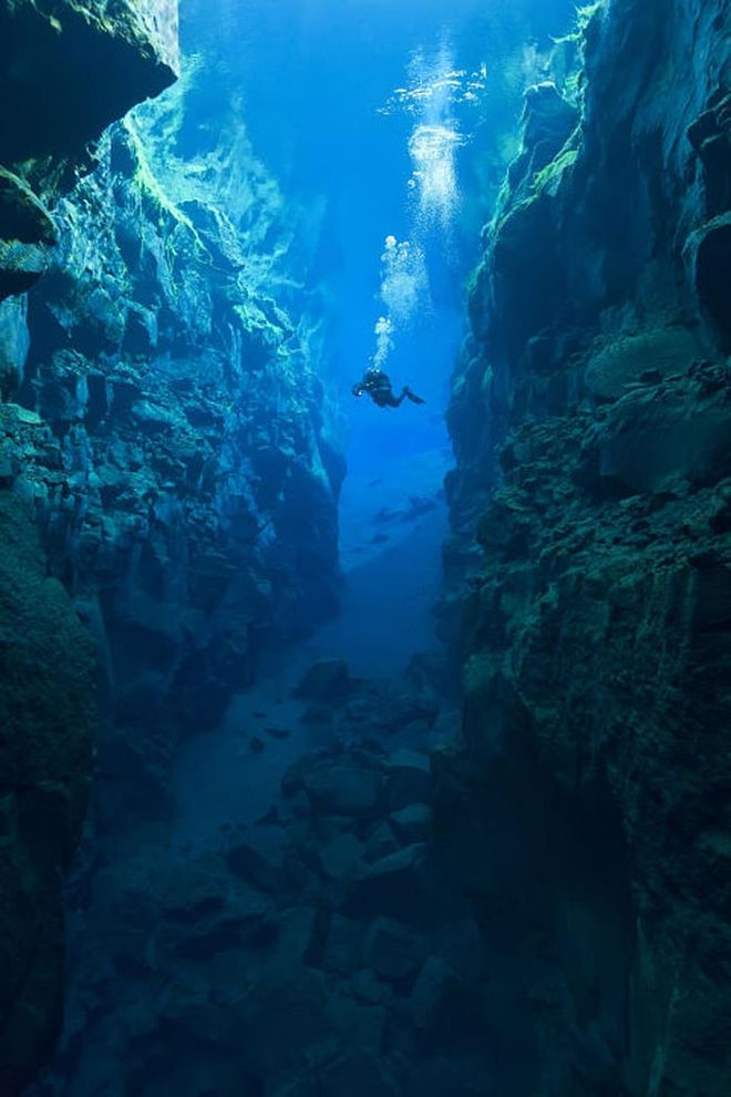 Adventurous types can go snorkeling or diving in the rift between the North American and Eurasian tectonic plates. Photo: Getty
