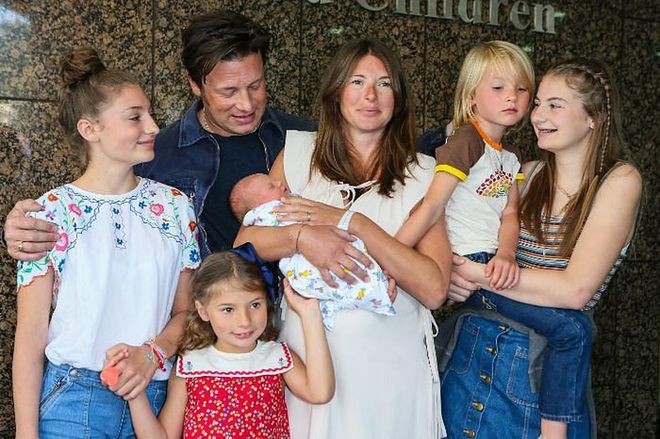 Celebrity chef Jamie Oliver and his wife Jools have five children, all of which have cute but unusual names. There’s Poppy Honey Rosie, Daisy Boo Pamela, Petal Blossom Rainbow, Buddy Bear Maurice and River Rocket.

Photo: Getty