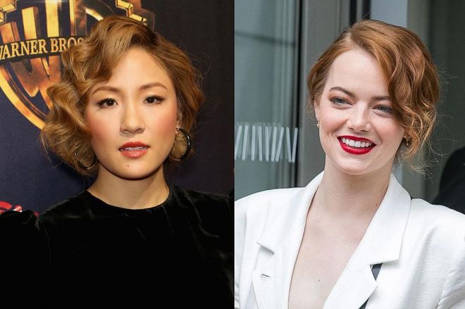 Getting bored with the beachy waves you've been wearing all summer? Switch things up with defined, Old Hollywood waves like Constance Wu and Emma Stone.
Photo: Getty