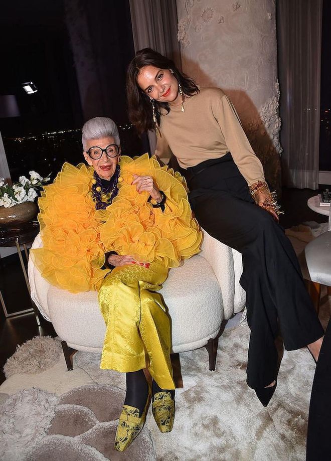 Iris Apfel and Katie Holmes. (Photo: Getty Images)