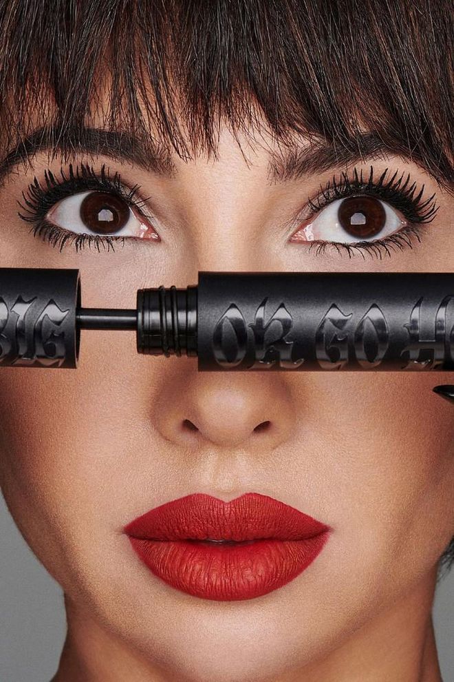 You might recognise Cruz from the TV series Orange Is The New Black and the actress' enviably big features are not only emphasised by the vegan-friendly mascara but also a bright red lipstick from the cruelty-free brand.

Photo: Kat Von D