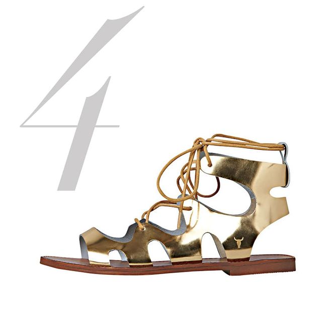 Offering maximum style with minimal effort, it’s no wonder gladiator sandals have continued their reign as the footwear du jour—especially in our tropical climate. This gold number works just as well with denim shorts as with a summer frock.