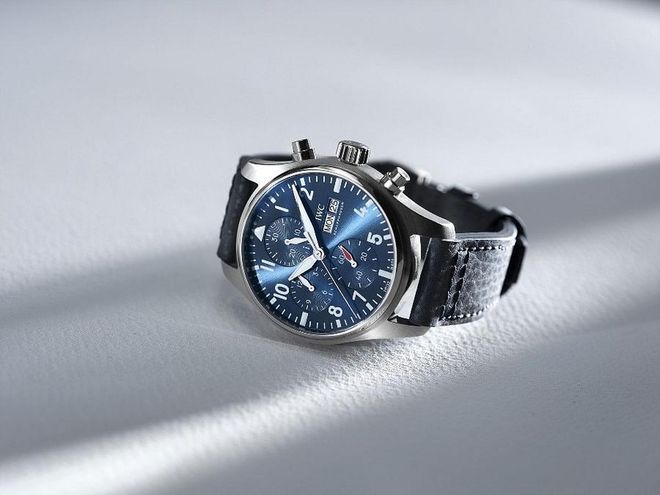IWC Pilot's Chronograph 41 (Ref. IW388102) with blue MiraTex strap