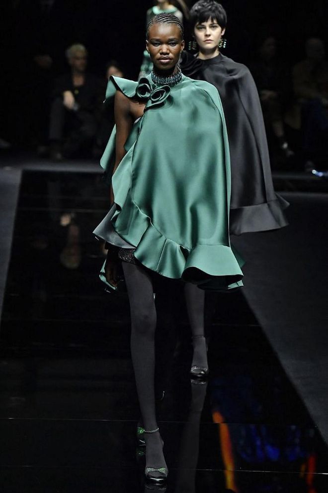 Giorgio Armani’s autumn/winter 2020 womenswear show in Milan was held behind closed doors amid coronavirus fears. Due to the developments of the illness in Italy, the audience were requested not to attend the ready-to-wear show, which was held in an empty theatre, and live streamed on Armani.com and the fashion house’s social channels.

Photo: Victor Virgile / Getty