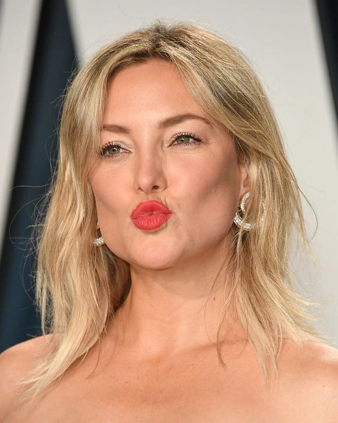 With her golden tones, Hudson also went for a warm red (if you have cool undertones, stick to a blue-red). For something in between, try the Tom Ford F*cking Fabulous Lip Color. This intensely vibrant true red would suit all.