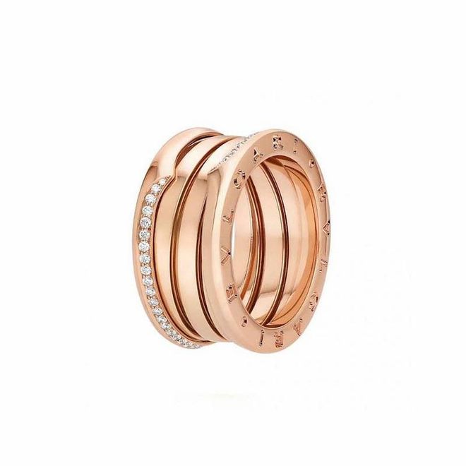 B.zero1 New Classic 18K pink gold ring with diamonds, $6,450
