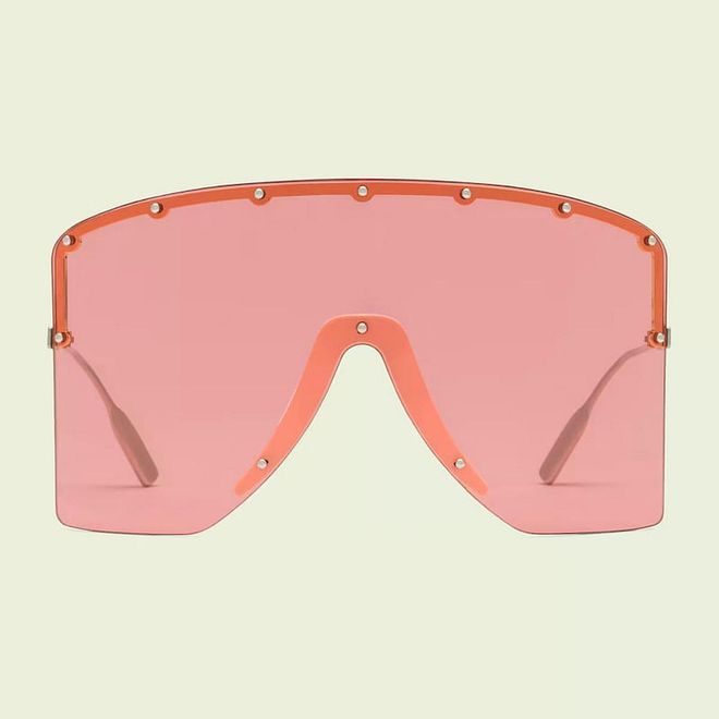 Mask-Shaped Sunglasses, $1,400, Gucci