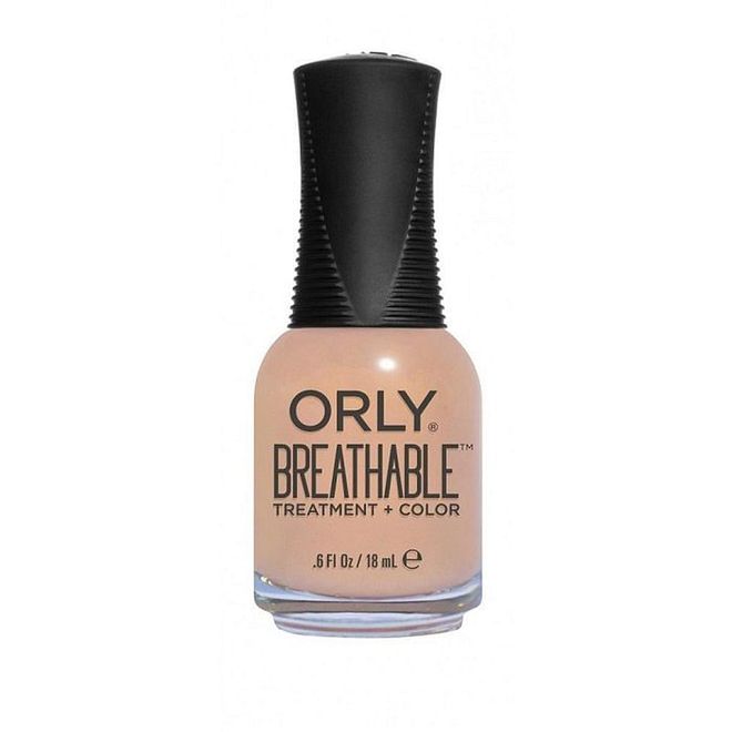 A tone that sits between warm peach and pale beige, ORLY's breathable colour is so pretty on longer nails. A mega-mix of Argan Oil, B5 and vitamin C means your manicure stays around for much longer. <b>ORLY Breathable Colour in Nourishing Nude</b>