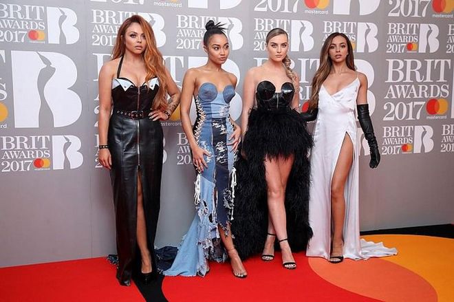Little Mix's Perrie Edwards, Jesy Nelson, Jade Thirlwall and Leigh-Anne Pinnock dressed up for the occasion. Photo: Getty