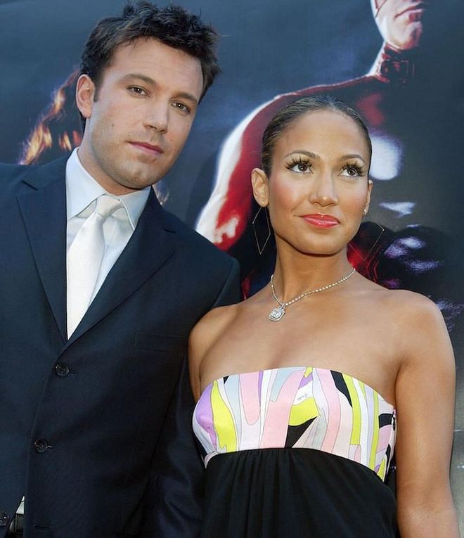 Affleck and Lopez attend the premiere of 'Daredevil '(2003). (Photo: Kevin Winter/Getty Images)